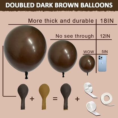 Dark Brown Balloons Double Stuffed Balloon Garland Arch Kit Different Sizes - Image 3