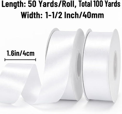 KINGLAKE White Satin Ribbon - Image 2
