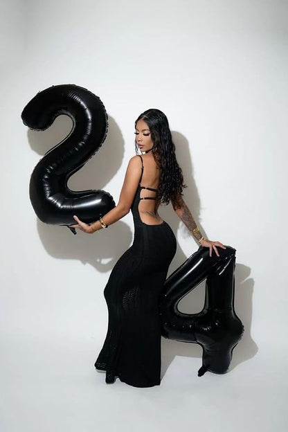 50 Balloon Number 40 Inch Black Balloons - Image 3