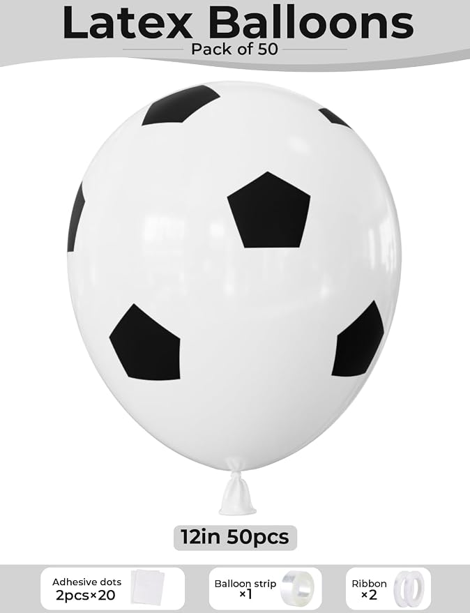 Soccer Balloons, 12 Inch Latex Balloons - Image 4