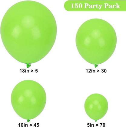 APLANET 150pcs Lime Green Balloons Different Sizes 18 12 10 5 Inch Light Fruit - Image 2