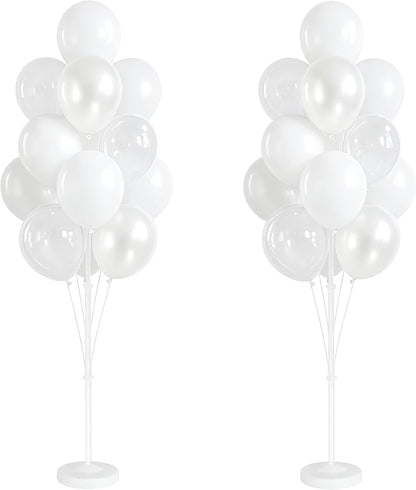 Pearl white Balloon Column Kit Set of 2 by IMISNO