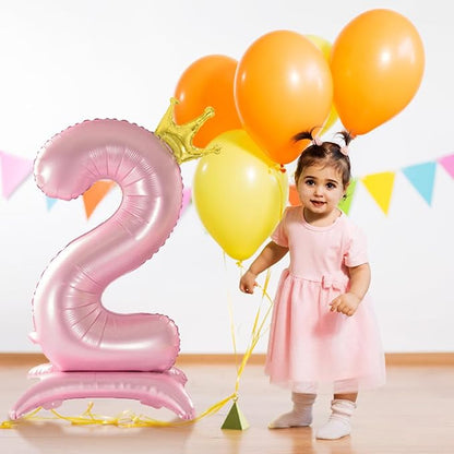 42 Inch Crown Pink Number Balloon, Number 6 Balloon - Image 6