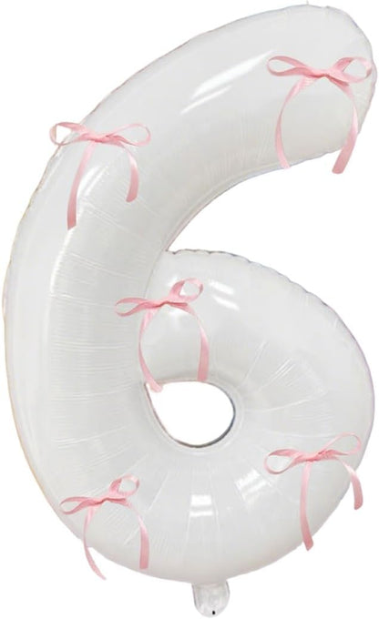 32 Inch White Number Foil Balloon by Tsangbaby