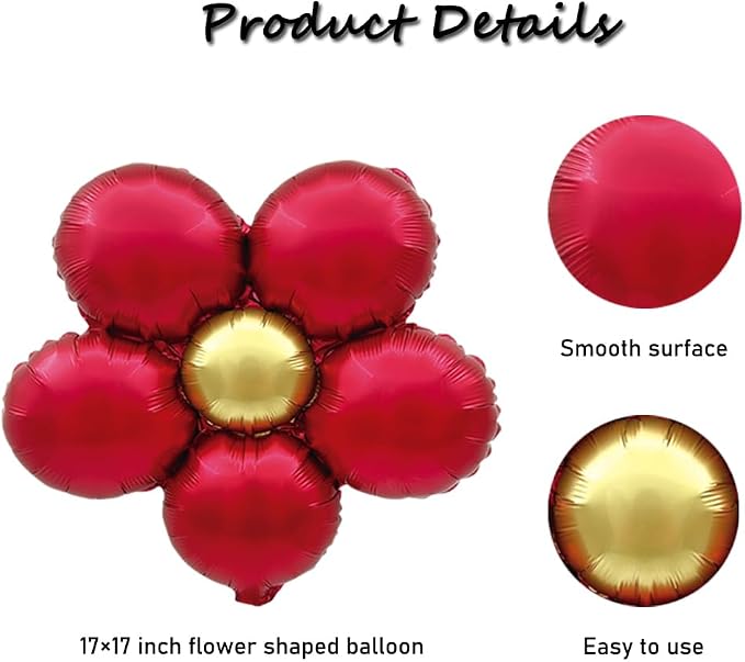 Daisy Balloons Birthday Party Decorations Red Flower Daisy Balloon Kit Shower - Image 2