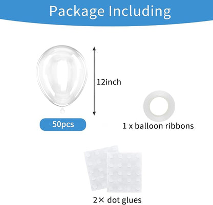 50pcs Clear Balloons, 12 Inch Transparent Latex Balloons | Helium Quality - Image 3
