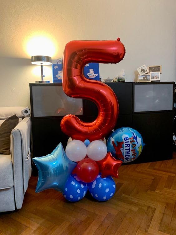 Red 14 Balloon - Number Balloon 40 Inch, 14th Red Birthday Decorations | Large - Image 4