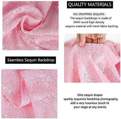 Eternal Beauty Pink 3mm Sequin Backdrop 6x6 Ft - Image 7