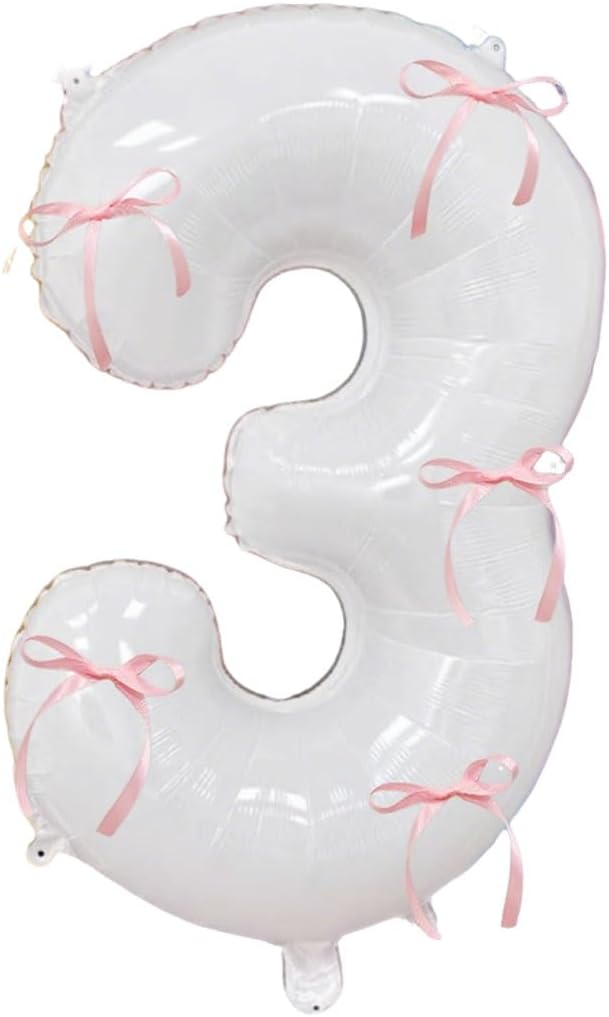 32 Inch White Number Foil Balloon by Tsangbaby