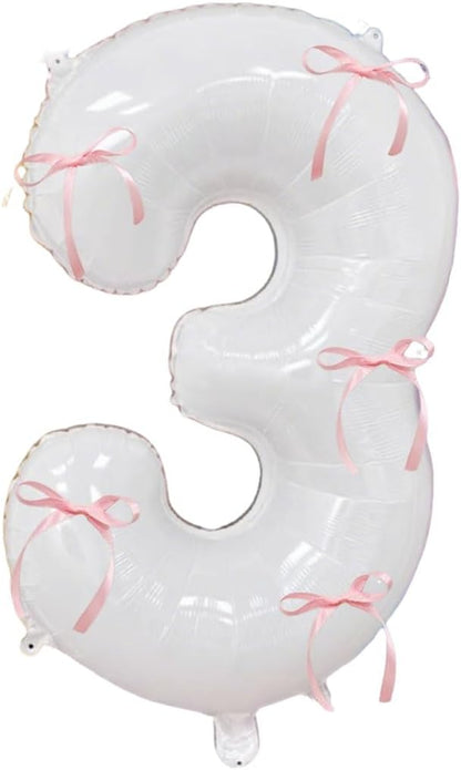 32 Inch White Number Foil Balloon by Tsangbaby