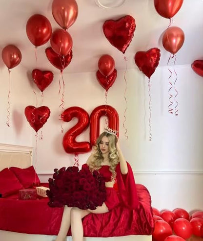 Red Number 5 Balloon 40 inch, Balloon numbers party supplies, deco photo shoot - Image 8