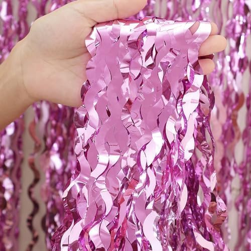 Pink Foil Fringe Curtain - Image 2