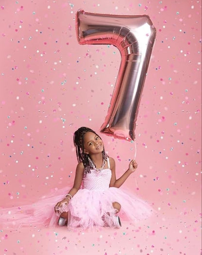7 Balloon Numbers Birthday Decorations, 40In Rose Gold Balloons - Image 2