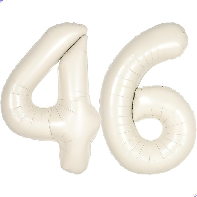 Cream White Number 46 64 Balloon by Unknown