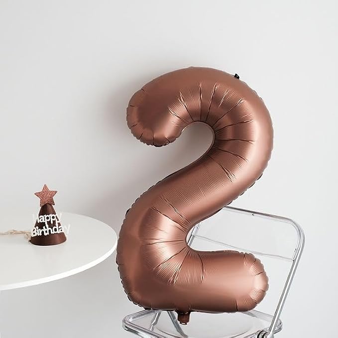 40 Inch Number 6 Balloon, Coffee Brown Birthday Decorations - Image 4
