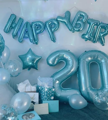 Pearl Blue Number 4 Balloon 40 inch, 4th Birthday Party Balloons Decorations | - Image 6