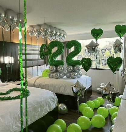 Green Number 2 Balloon 40 inch, Balloon numbers party supplies, deco photo shoot - Image 6