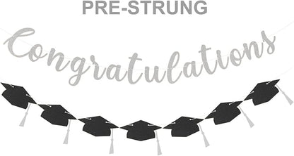 Class of 2026 Graduation Decorations Pre-Strung Glitter Congratulations Banner by Unknown