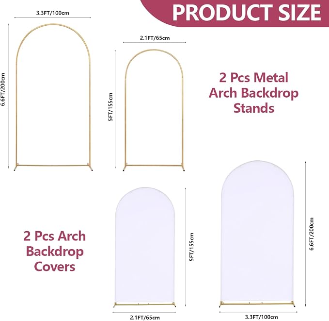 Wedding Arch Backdrop Stand Set of 2 - Image 4