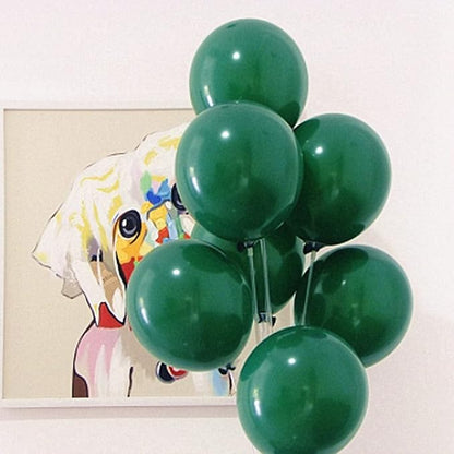 KBZVNAF Dark Green Latex Party Balloons - Image 3