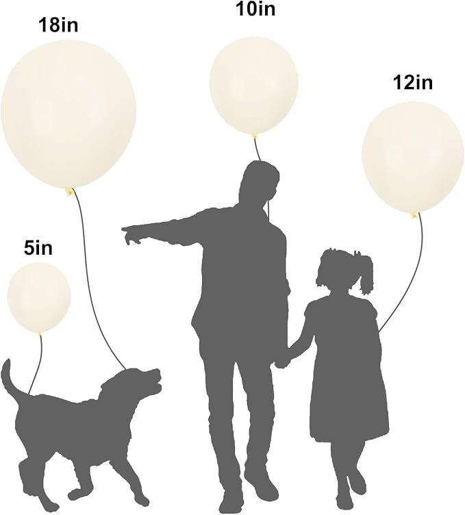 APLANET Ivory White Balloons Different Sizes 18 12 10 5 Inch - Image 3