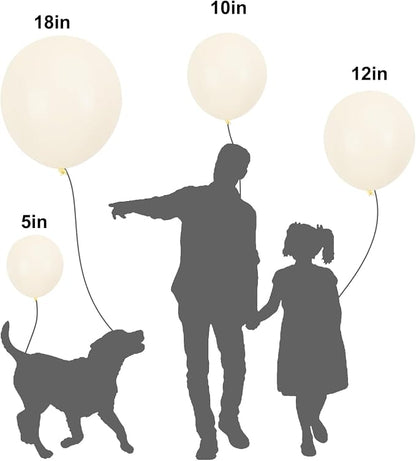 APLANET Ivory White Balloons Different Sizes 18 12 10 5 Inch - Image 3