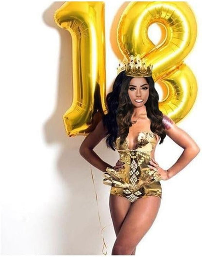 Gold Number 6 Balloon 40 Inch, 6th Birthday Party Decorations Men Women | Foil - Image 4