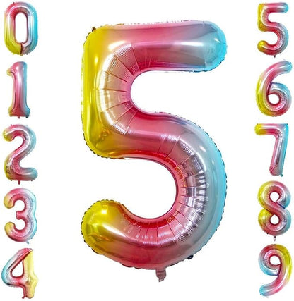 Gold Foil Balloons Number 5, Huge Number Balloons - Image 2