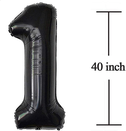 Jonhamwelbor 18 Number Balloons Black Foil Mylar - Image 2