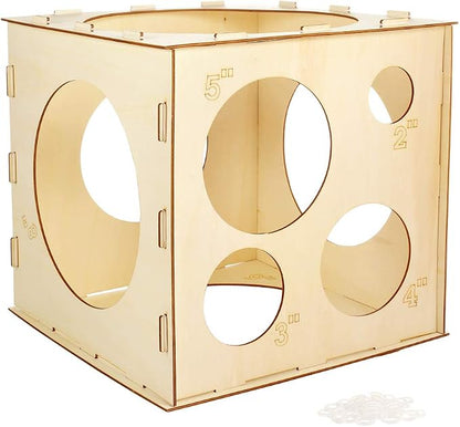 Auihiay 2-10 Inch Collapsible Wood Balloon Sizer Box Cube | Balloon Size by Auihiay