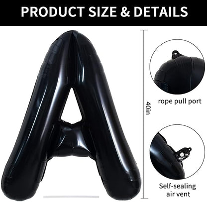 TONIFUL 40 Inch Large Black A Letter Balloon - Image 2