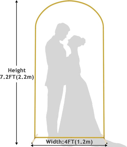 7.2FT Arch Backdrop Stand Gold Metal Wedding Arch Backdrop Stand | Metal - Image 2