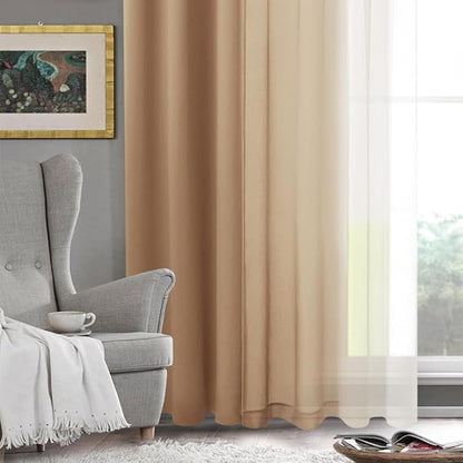 DWCN Ombre Faux Linen Extra Long Sheer Curtains - Image 8