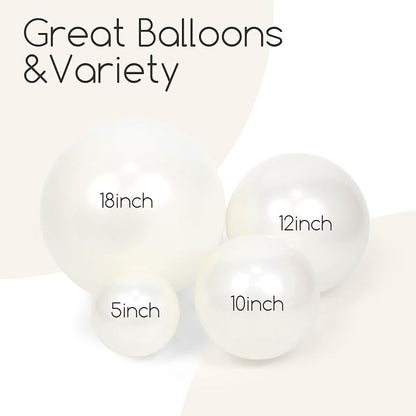 Awenztech 122pcs Pearl White Balloon Arch Kit, 18 12 10 5 inch Pearl White - Image 4