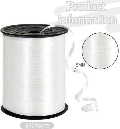 BEISHIDA 500 Yards Matte White Curling Ribbon Balloon String Crimped Ribbons - Image 2