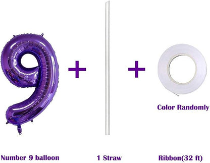 40 Inch Jumbo Purple Number 9 Balloon Giant Balloons Prom Balloons Helium Foil - Image 3