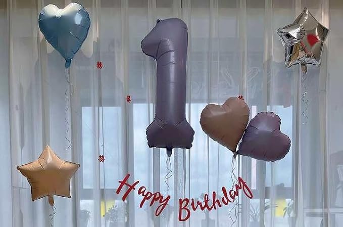 CreamPurple Number 1 Balloon 40 Inch, 1st Birthday Decorations Men Women | Foil - Image 2