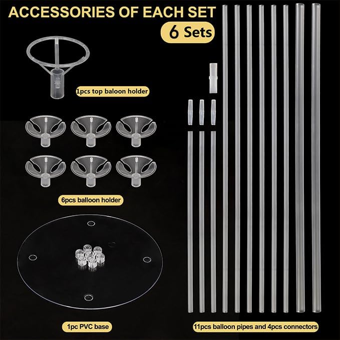 6 Sets Balloon Stand Kit, Balloons Sticks Holder - Image 3
