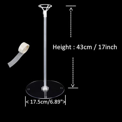Balloon Sticks with Base, 10 Pack 17"Tall Clear Balloon Stick Stands Holder - Image 2