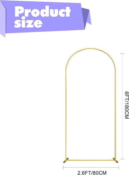 Wedding Arch Backdrop Stand 6FT Gold Wedding Balloon Arched Backdrop Stand - Image 3