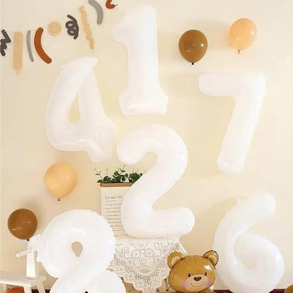 8 Balloon Numbers Birthday Decorations, 40In White Balloons - Image 3