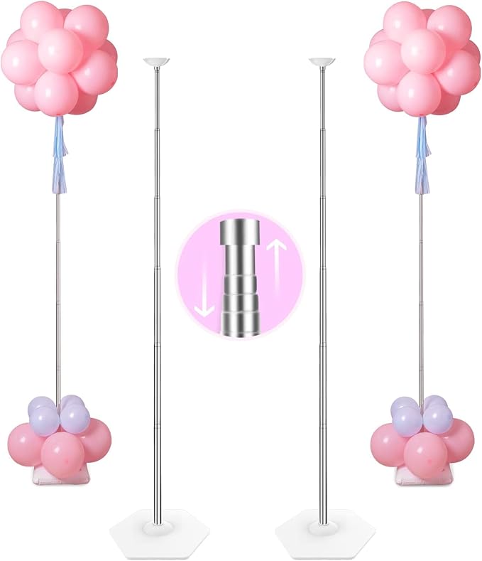 YALLOVE 2-Pack Up to 80-Inch Adjustable Metal Balloon Column Stands | by YALLOVEPARTYSUPPLIES