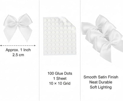 100 Mini Satin Ribbon Bows, Small Bows - Image 3
