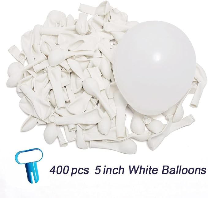 400 Pack White Balloons, 5 Inch White Latex Balloons Helium Balloons Party - Image 2
