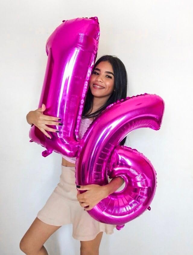 Number Balloons 40 Inch Rose Purple 6 Balloon - Image 4