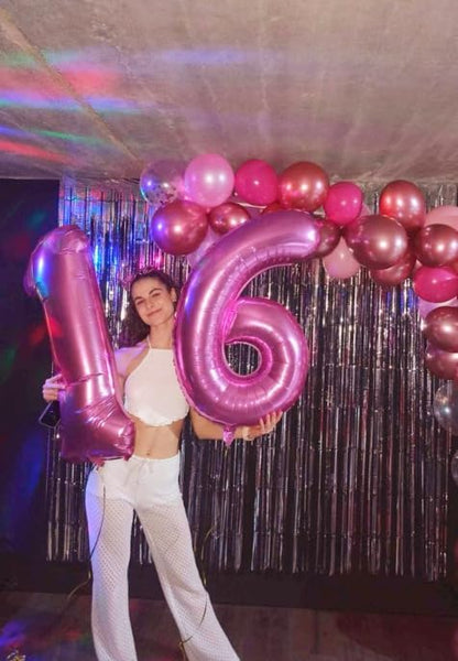Pink Number 8 Balloon 40 inch, Balloon numbers party supplies, deco photo shoot - Image 7