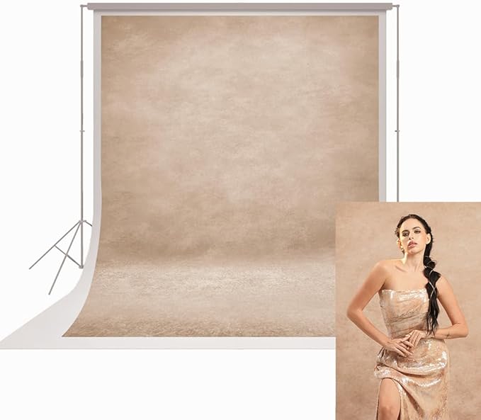 UrcTepics 8x12ft Beige Abstract Textured Professional Photography Backdrop by UrcTepics