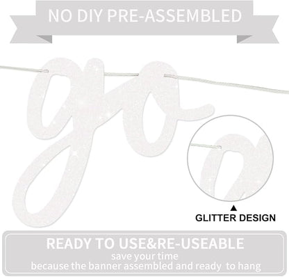 BEISHIDA Glitter White Pre-Strung Go Shawty It's Your Birthday Banner Decor | - Image 3