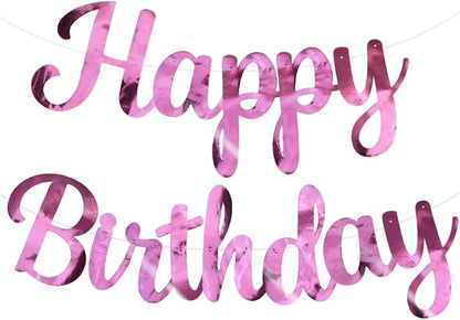 BEISHIDA Double-sided Pink Happy Birthday Banner Party Decoration NO DIY | by Beishida