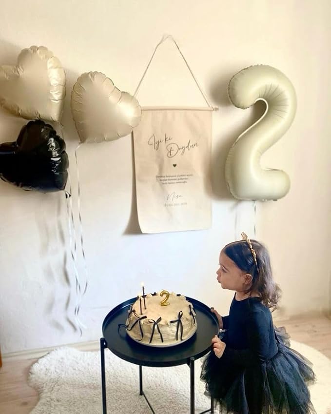 8 Balloon Numbers Birthday Decorations, 40In Cream Balloons - Image 3
